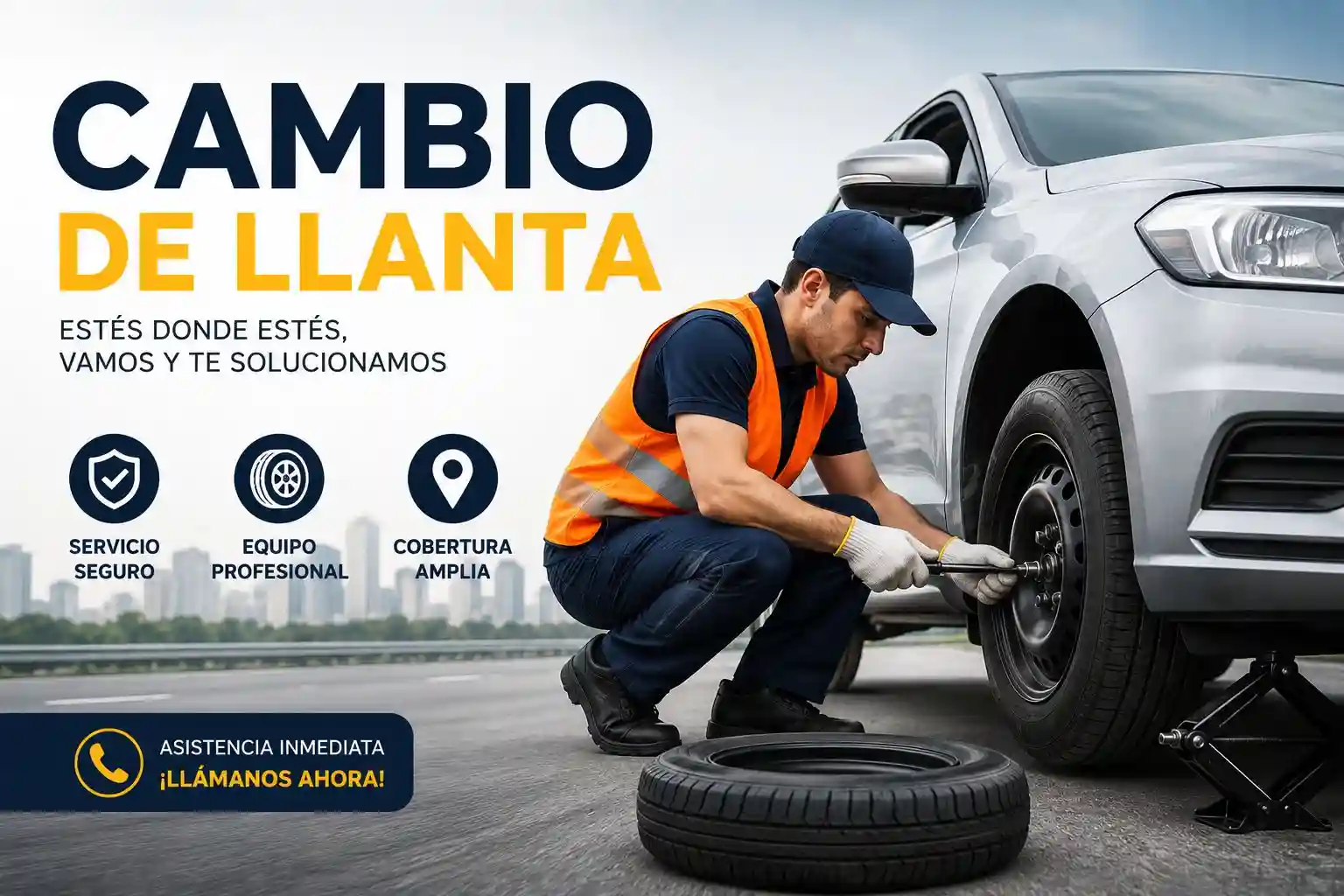Cambio de llanta a domicilio en Bogot&aacute; — Serviasistencia
